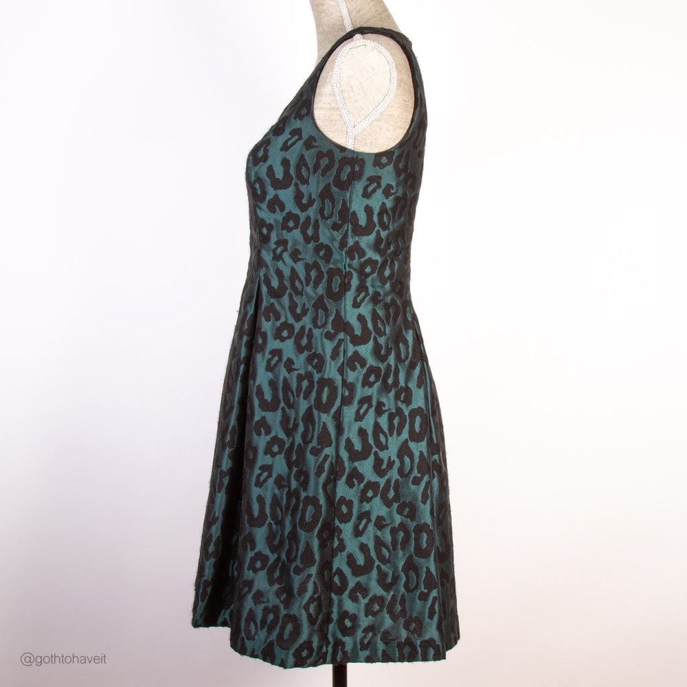 Maggy London Teal Leopard Print Dress - Picture 3 of 11
